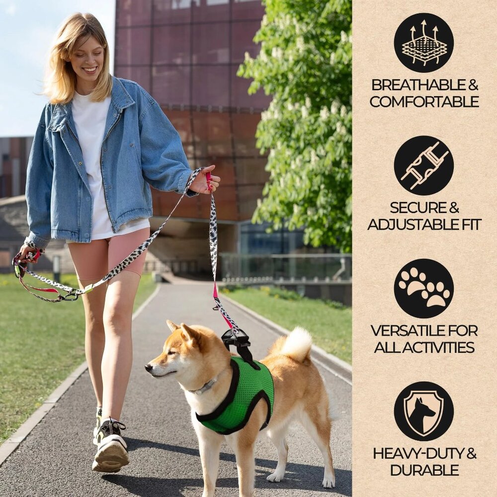 Murphy & Roxy No-Pull Dog Harness – Adjustable Vest - Green - Size Large - NWT